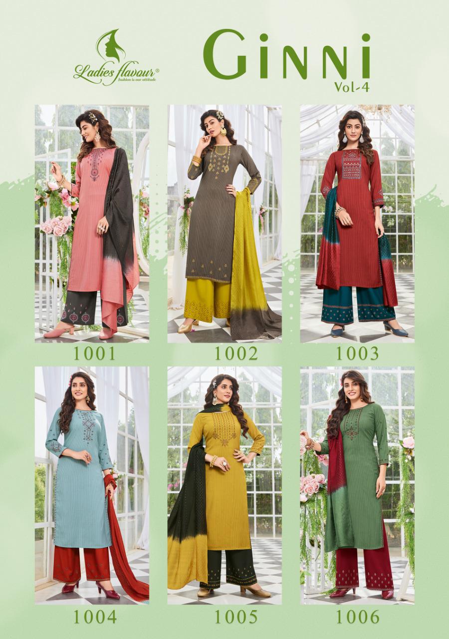 Ladies Flavour Ginni 4 Ethnic Wear Viscose Ready Made Designer Collection